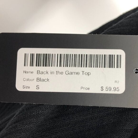 NWT Cherish black waffle knit draped open back long sleeve top  Small - Picture 5 of 14